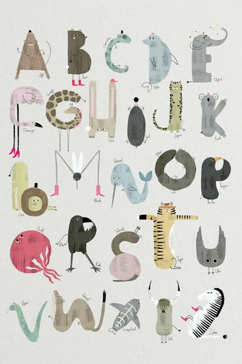 ABC Kids poster with plastic frame by typealive