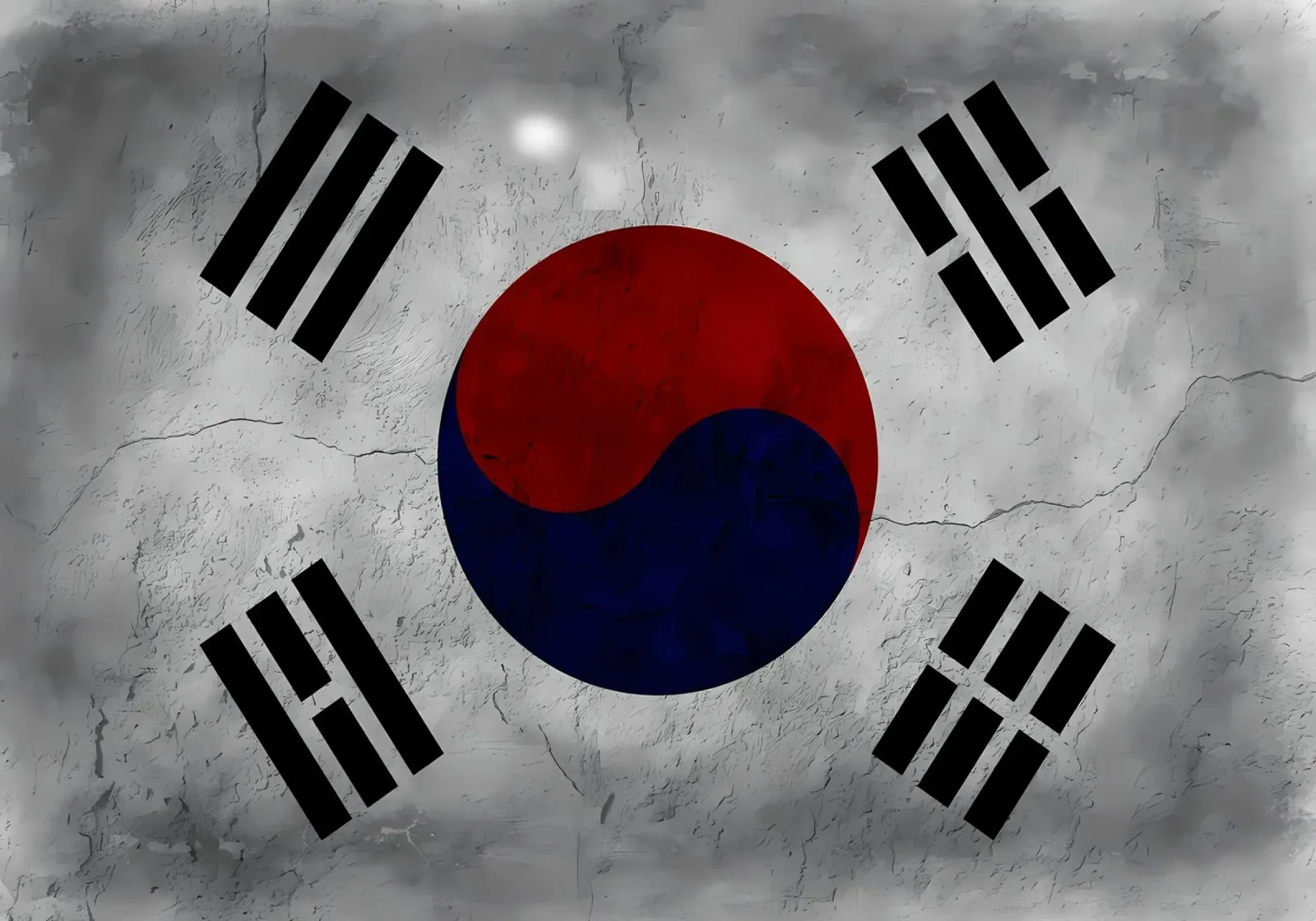 Corea del Sud bandiera d'epoca pellicola backlit da Joshua A Holmes
