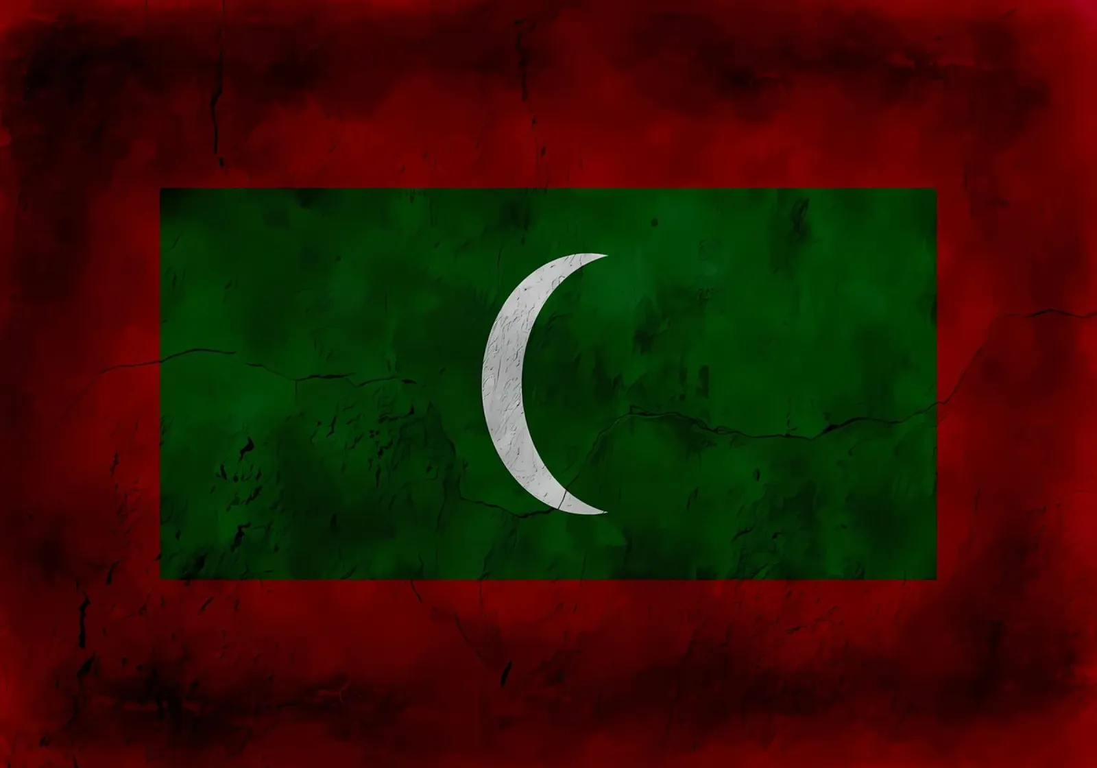 Bandiera vintage delle Maldive poster da Joshua A Holmes