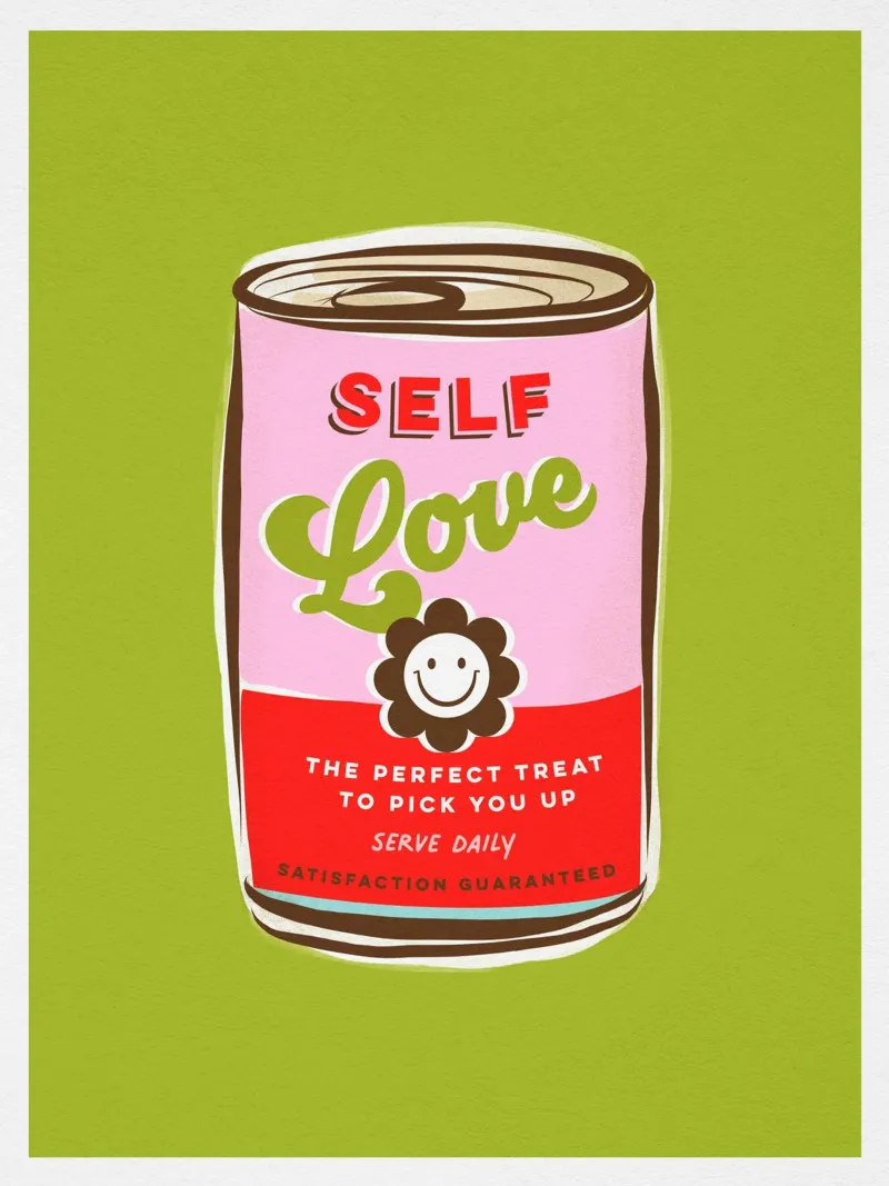 Self Love • Typographic 'Can Art' canvas with Floater frame by Dominique Vari Words