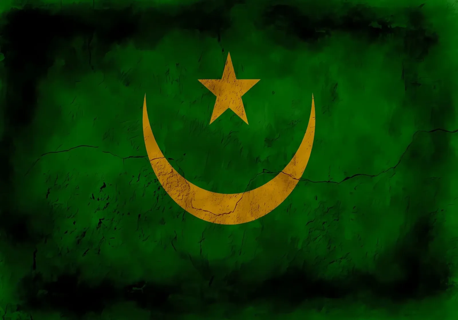 Bandiera d'epoca della Mauritania poster da Joshua A Holmes