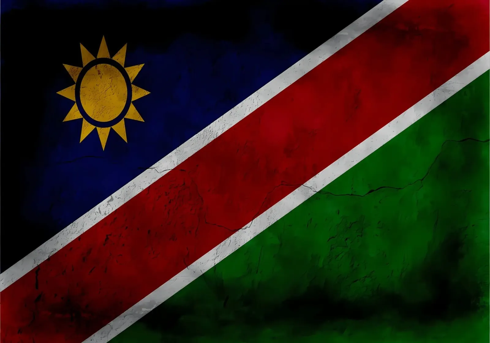 Namibia vintage flag canvas with Floater frame by Joshua A Holmes