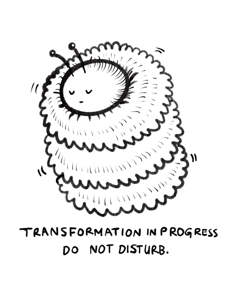 Transformation in progress, do not disturb canvas by Studio Patruschka