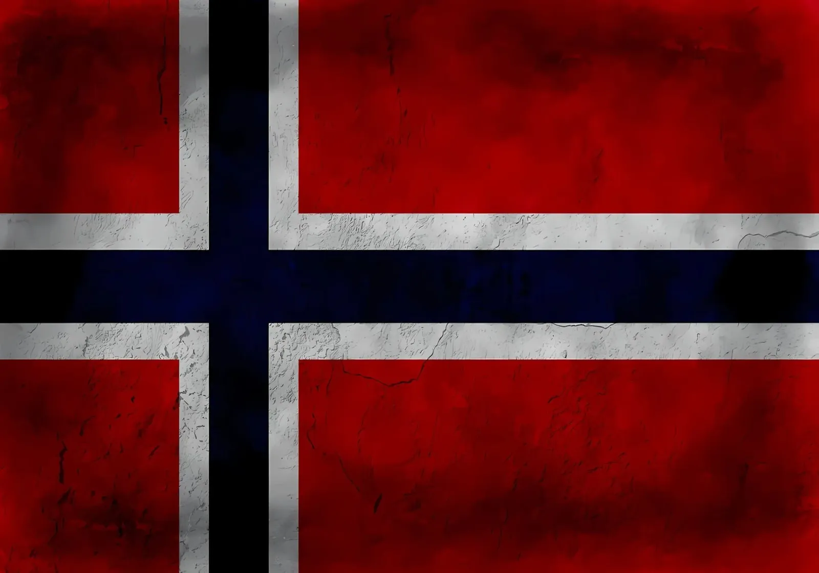 Bandiera vintage della Norvegia poster con telaio in alluminio da Joshua A Holmes