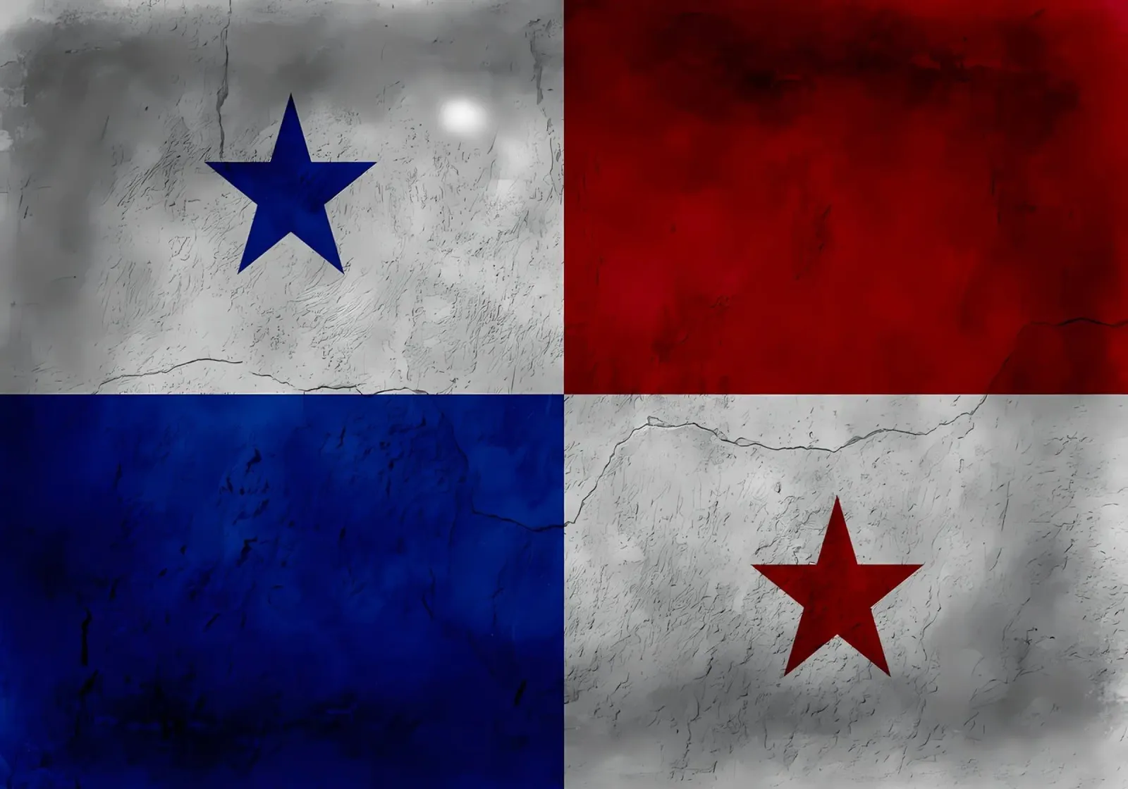 Bandiera d'epoca di Panama poster con telaio in alluminio da Joshua A Holmes