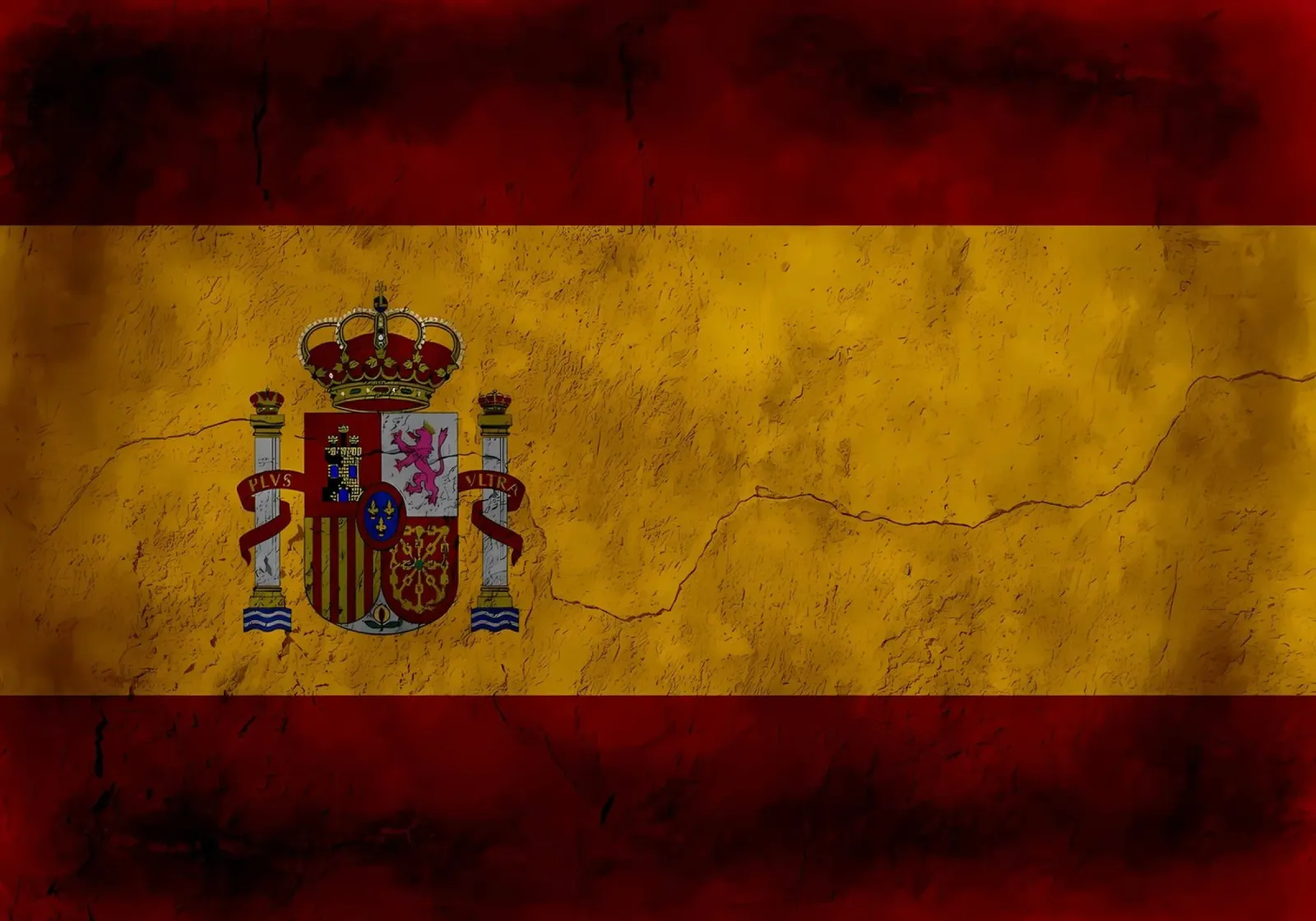 Spanje vintage vlag poster met houten frame van Joshua A Holmes