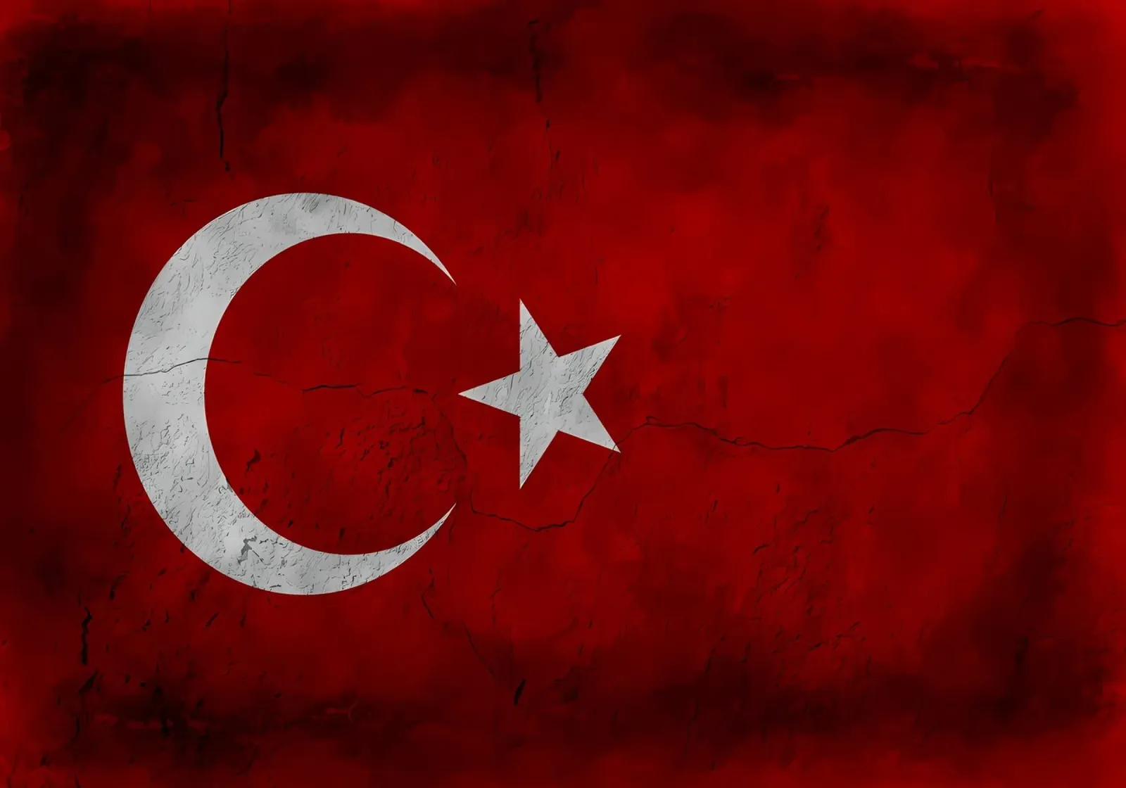 Turkije vintage vlag poster met kunststof frame van Joshua A Holmes