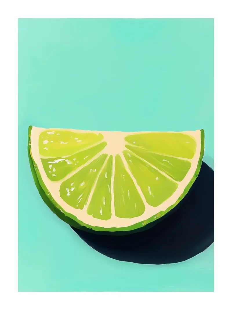 A minimalist slice of lime canvas by Spice & Style