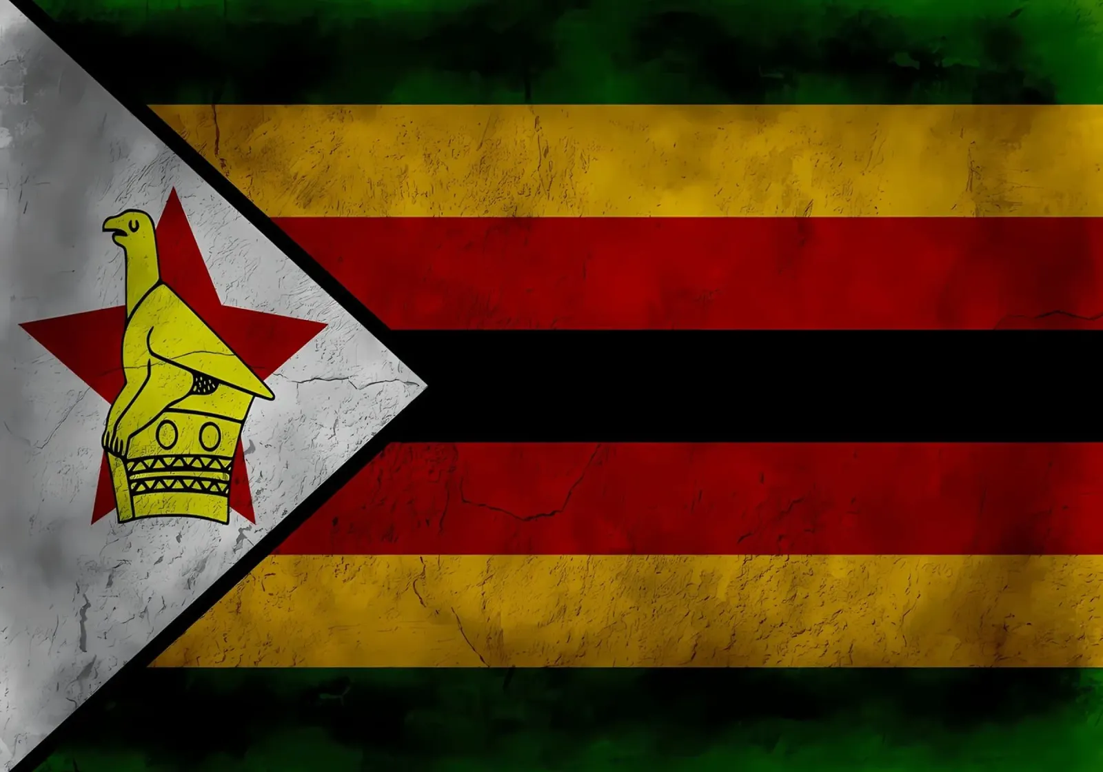 Bandiera vintage dello Zimbabwe poster da Joshua A Holmes