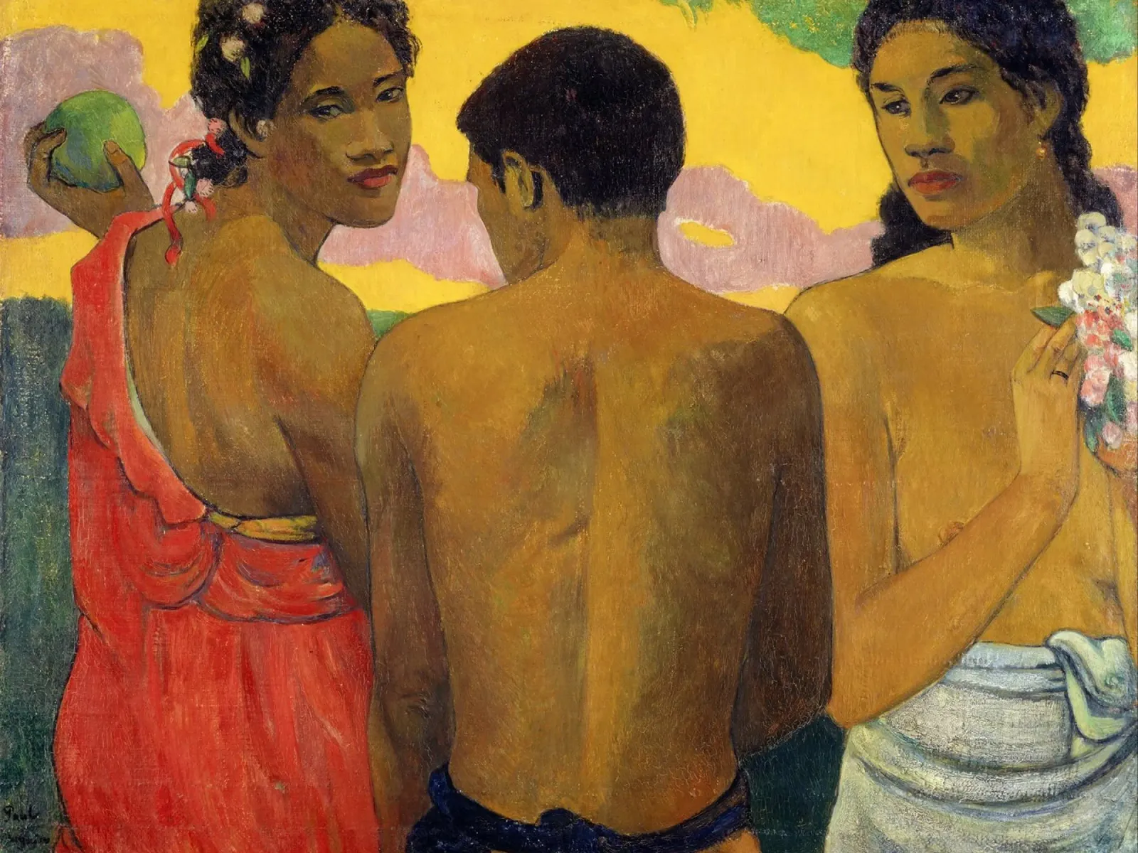 Paul Gauguin - Tre tahitiani pellicola backlit da Timeless Artworks