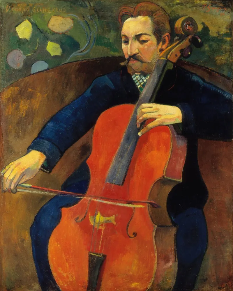 Paul Gauguin - Der Violoncellist Upaupa Schneklud Leinwand von Timeless Artworks