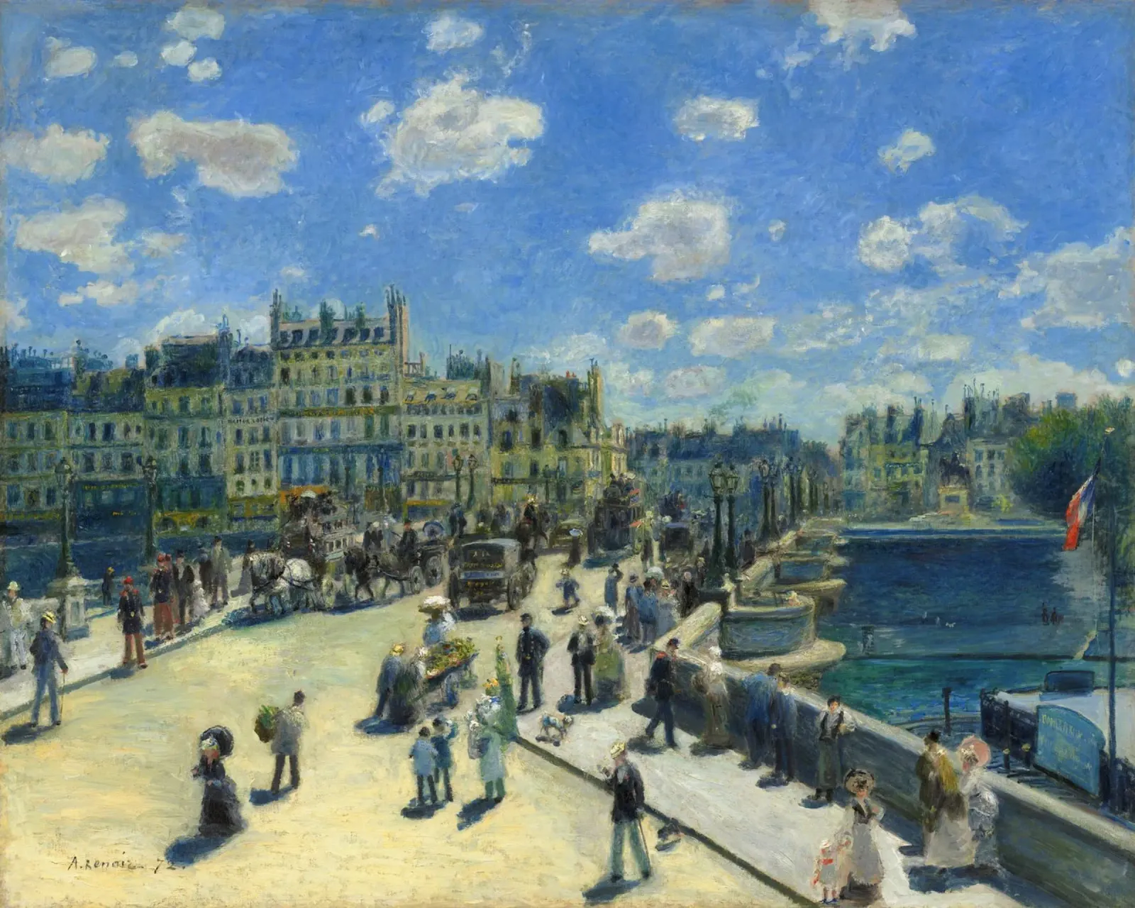 Pierre-Auguste Renoir - Pont Neuf, Parigi, 1872 pellicola backlit da Timeless Artworks
