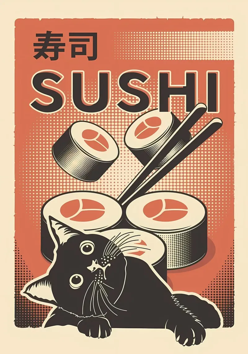Sushi Cat pellicola backlit da Monique A Hooper