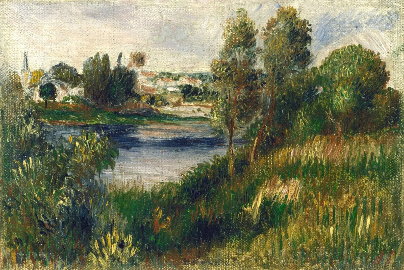 Pierre-Auguste Renoir - Landscape at Vétheuil alu dibond de Timeless Artworks