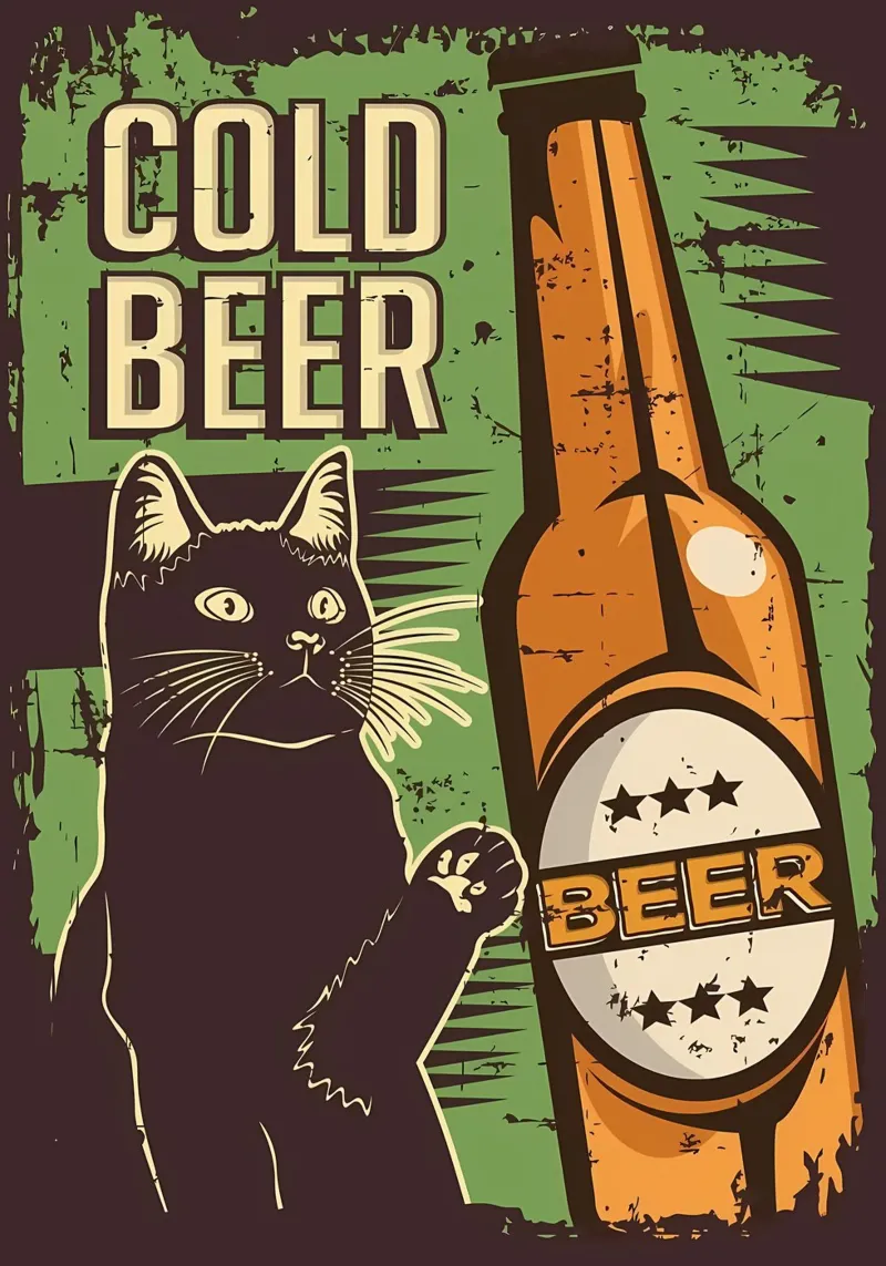 Gatto birra fredda pellicola backlit da Monique A Hooper