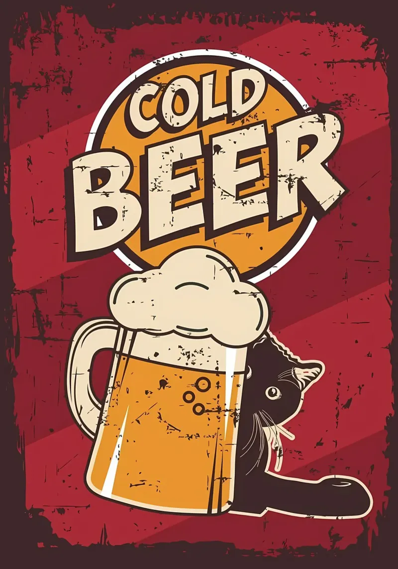 Gatto ubriaco birra fredda pellicola backlit da Monique A Hooper