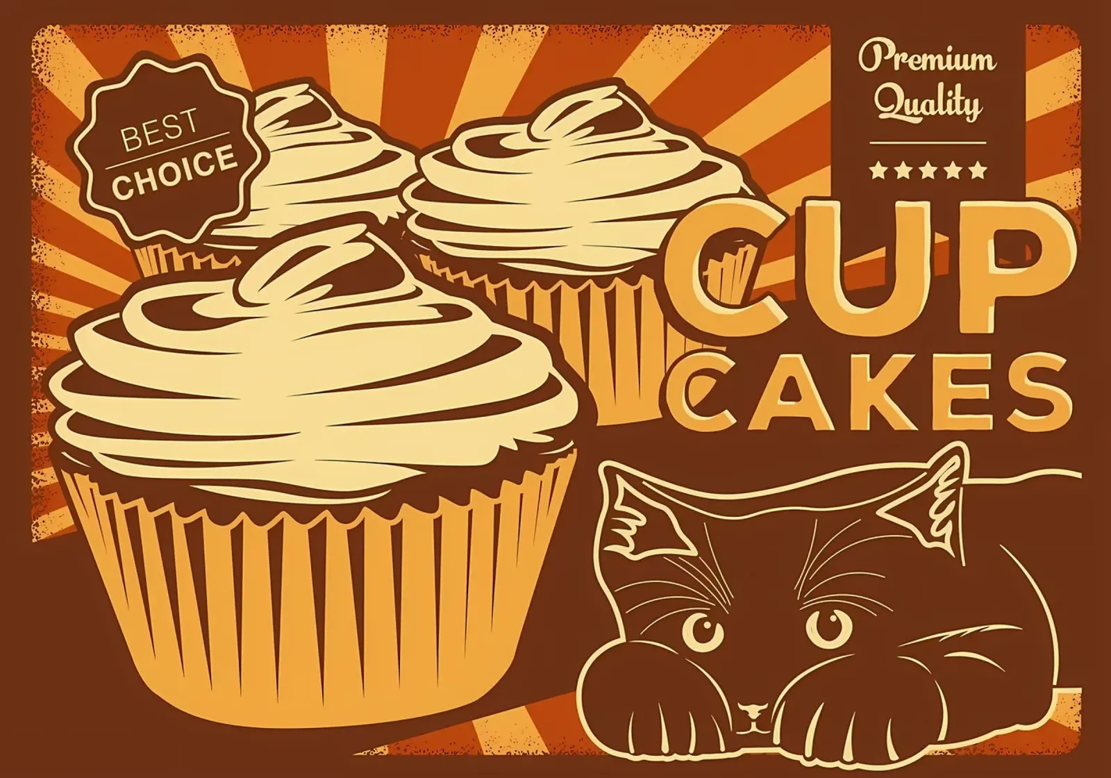Funny cat cupcakes hahnemühle by Monique A Hooper