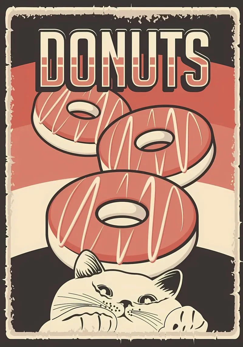 Donuts Cat chef hahnemühle by Monique A Hooper