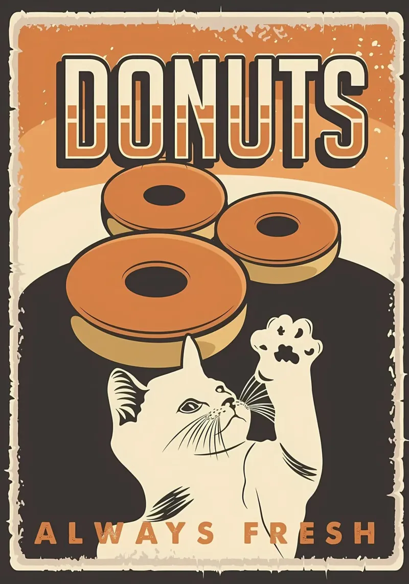 Cat wants donuts poster by Monique A Hooper