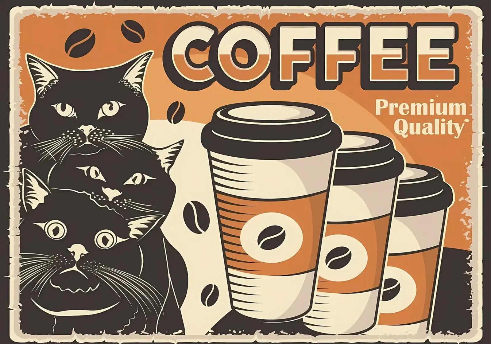 Caffè e gatti carta hahnemühle da Monique A Hooper