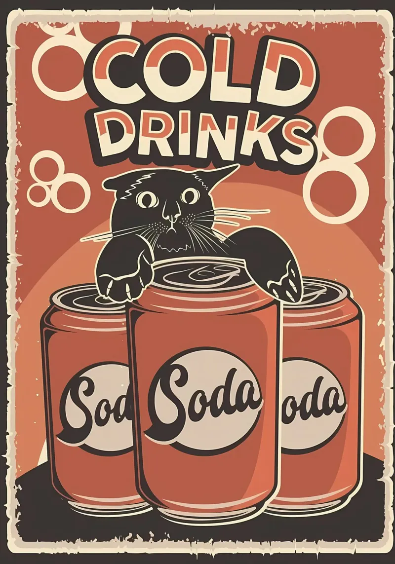Bevande fredde Cat and Soda pellicola backlit da Monique A Hooper