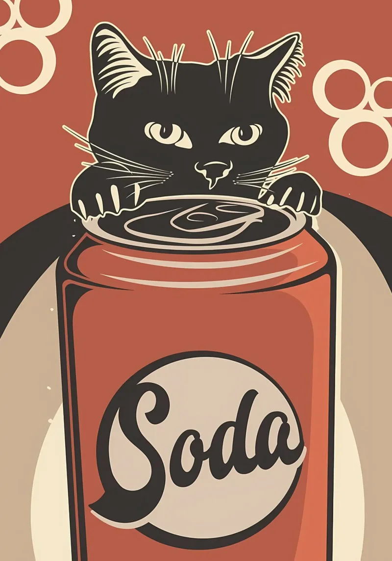Bevande fredde Cat and Soda 2 pellicola backlit da Monique A Hooper