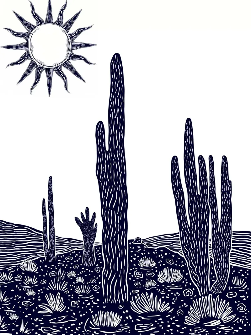 Cactus Sunscape pellicola backlit da Indigo Rain