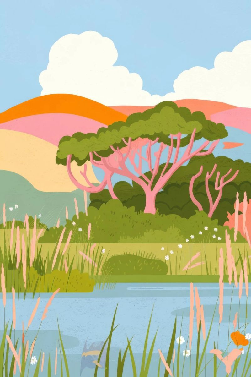 Beschauliche Landschaft Poster von Seren Liodra