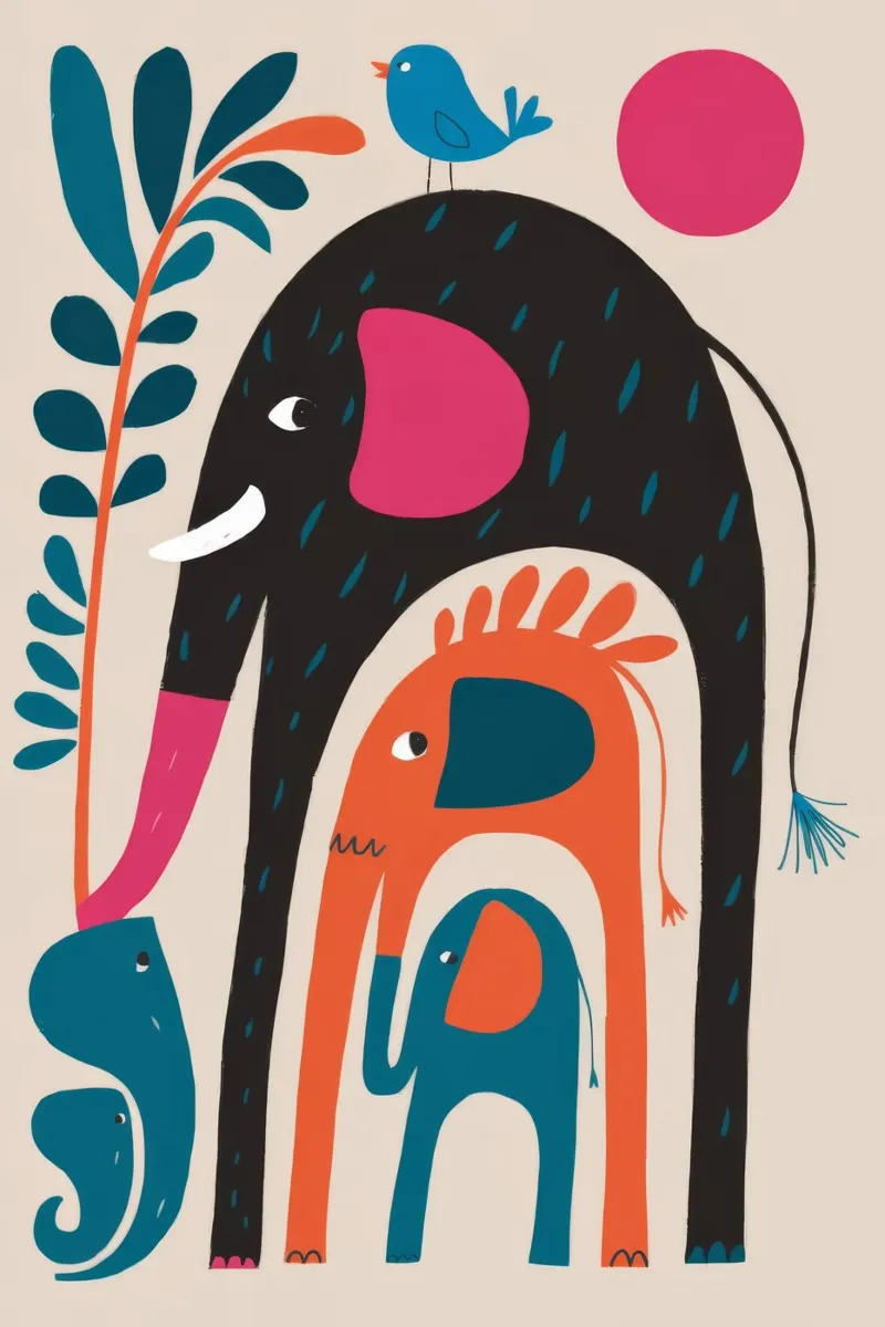 Abstract Elephant Art hahnemühle by Seren Liodra