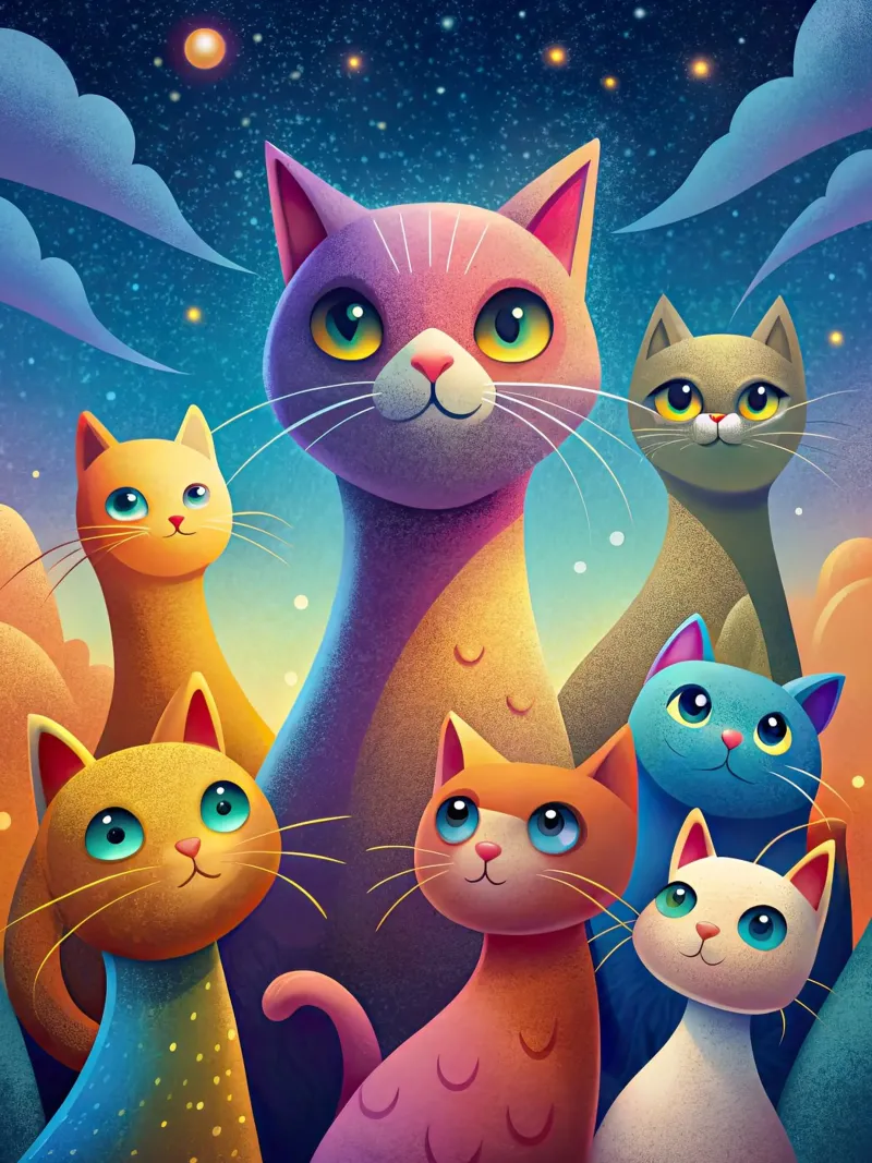 La banda dei gatti carta hahnemühle da 🎁 ARTVI-SHOP