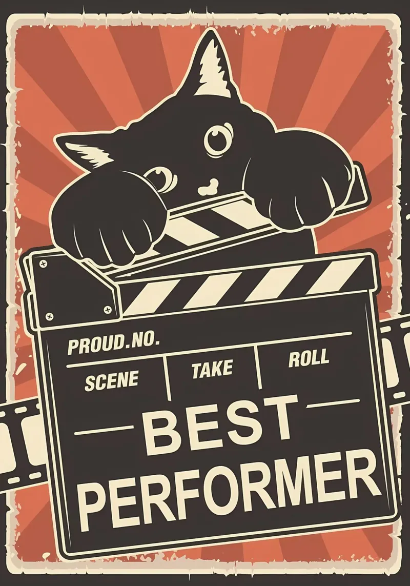 Gatto Best Peformer poster con telaio in alluminio da Monique A Hooper