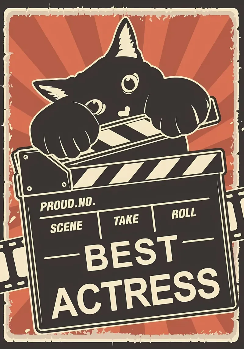 Cat Mejor actriz poster con marco de plástico de Monique A Hooper