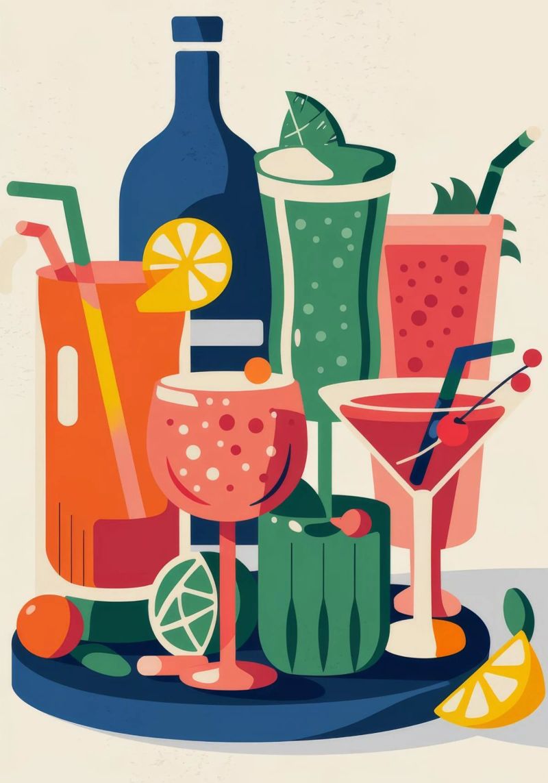 Bunte Cocktailgetränke Poster von Seren Liodra