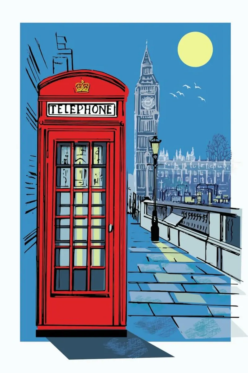Telephone Box poster con telaio in plastica da Rocket68