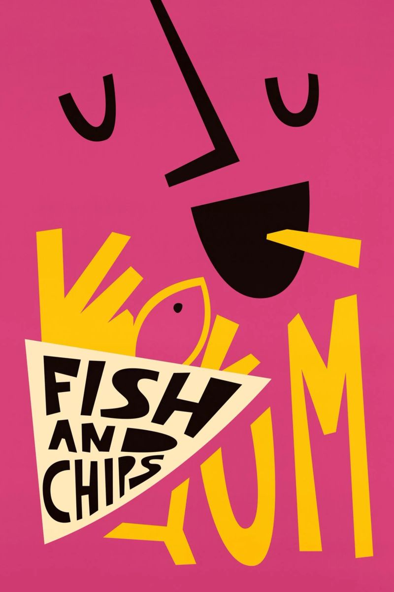 Gnam Fish and Chips poster da Fox & Velvet