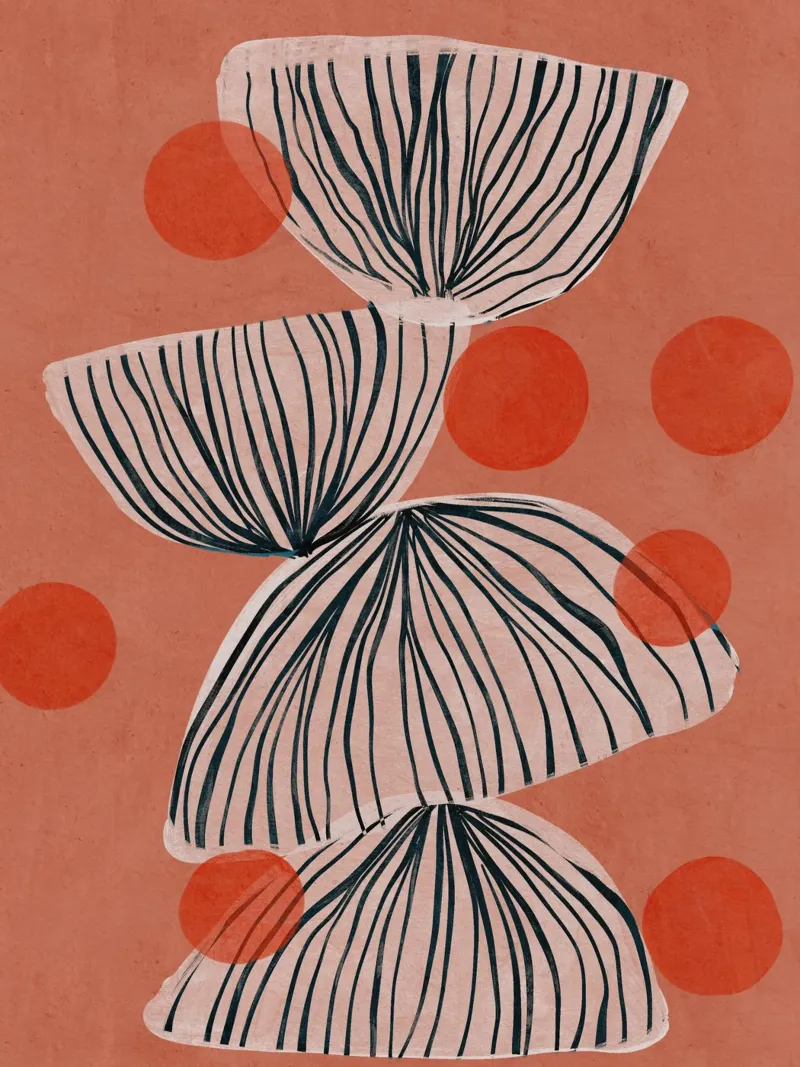 Amber Bubbles poster con telaio in alluminio da treechild