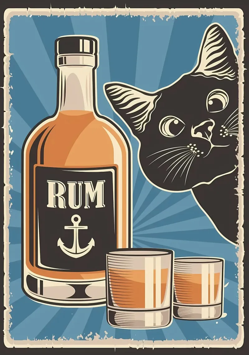 Rum e gatto pellicola backlit da Monique A Hooper