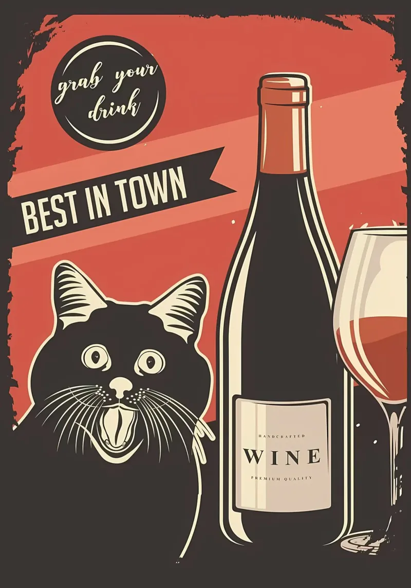 Gatto Vino meme carta hahnemühle da Monique A Hooper