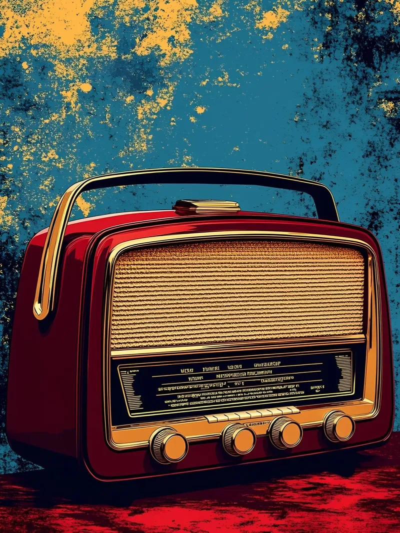 Radio d'epoca - Pop Art pellicola backlit da ColorCrash Gallery