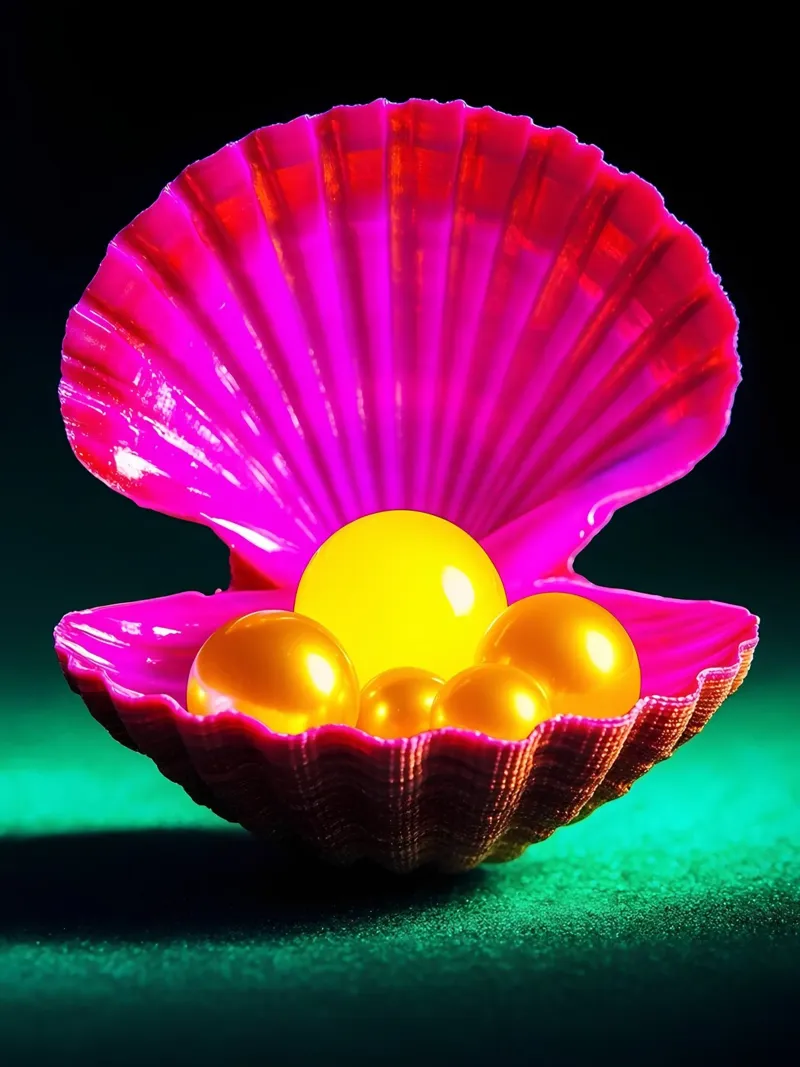 Perla in conchiglia - Pop Art pellicola backlit da ColorCrash Gallery