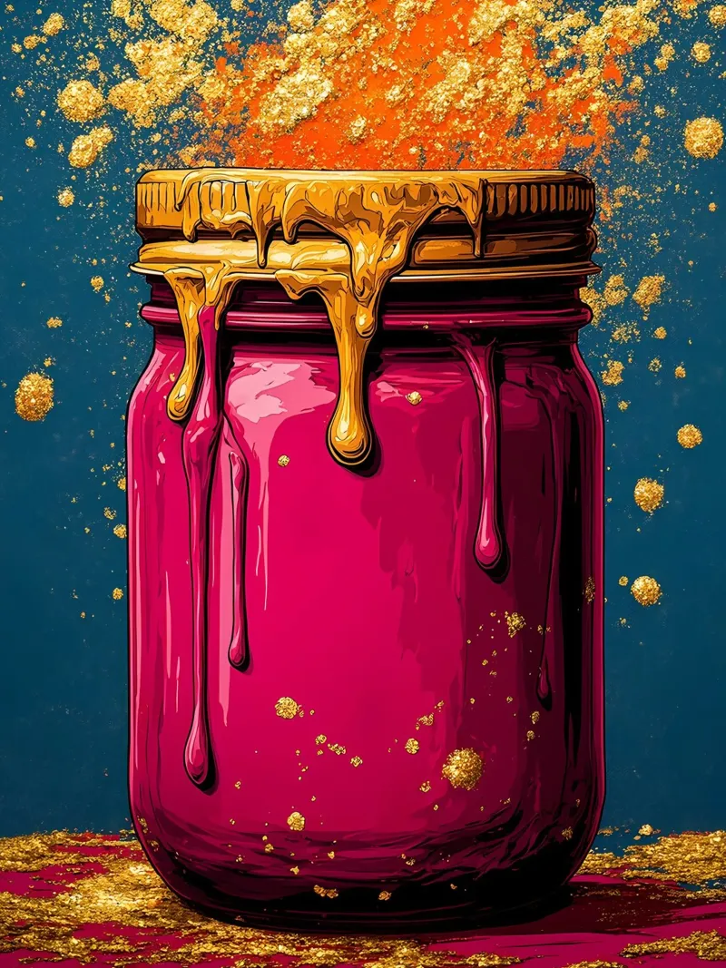 Vaso di vetro - Pop Art poster con telaio in alluminio da ColorCrash Gallery