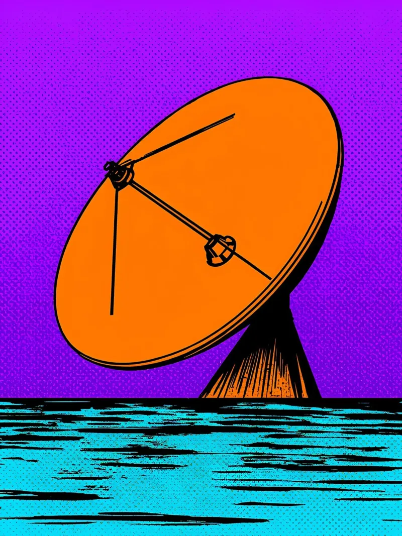 Parabola satellitare - Pop Art pellicola backlit da ColorCrash Gallery