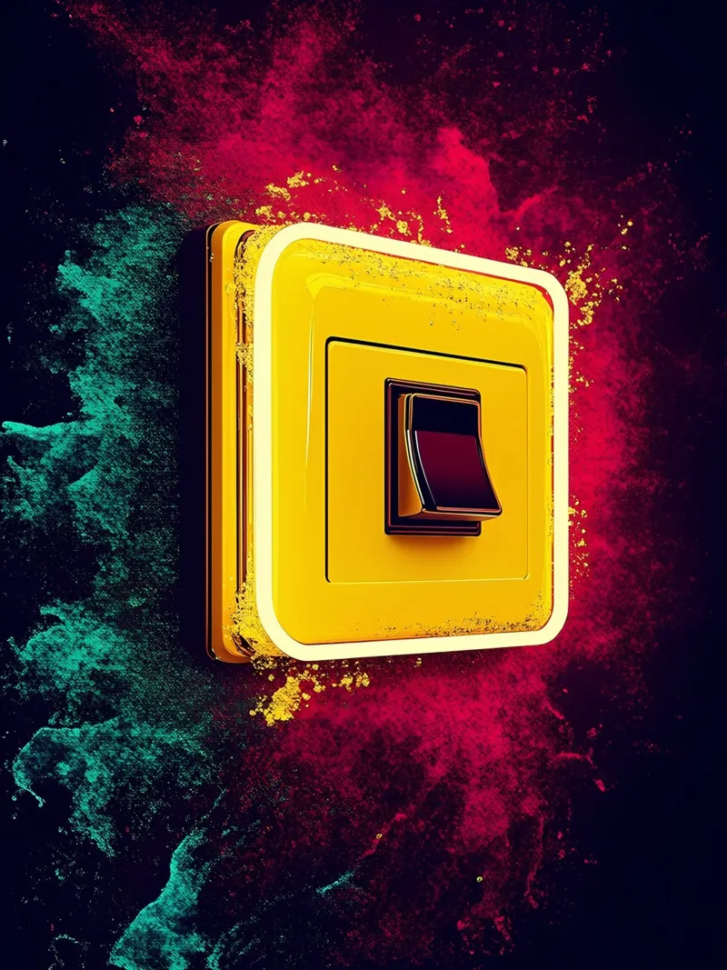 Interruttore della luce - Pop Art pellicola backlit da ColorCrash Gallery