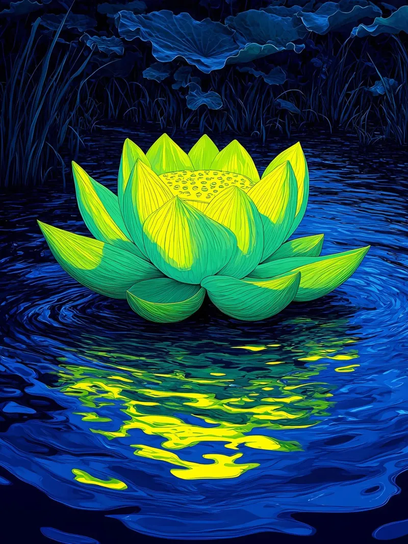 Loto sull'acqua - Pop Art pellicola backlit da ColorCrash Gallery