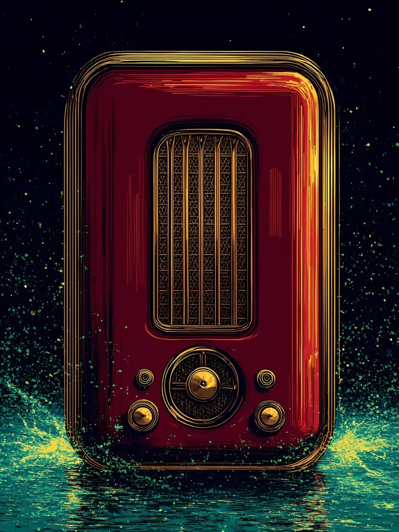 Radio d'epoca - Pop Art pellicola backlit da ColorCrash Gallery