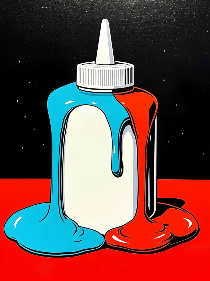 Bottiglia di colla - Pop Art pellicola backlit da ColorCrash Gallery