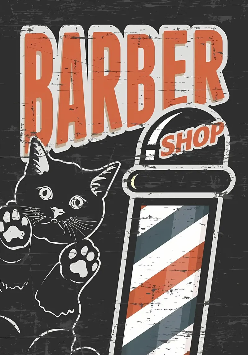 Barber Shop Schwarz Backlit Folie von Monique A Hooper