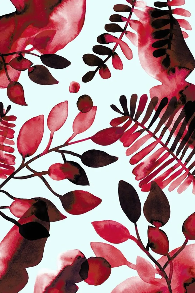 Leaves - Red canvas by BlauMaschine
