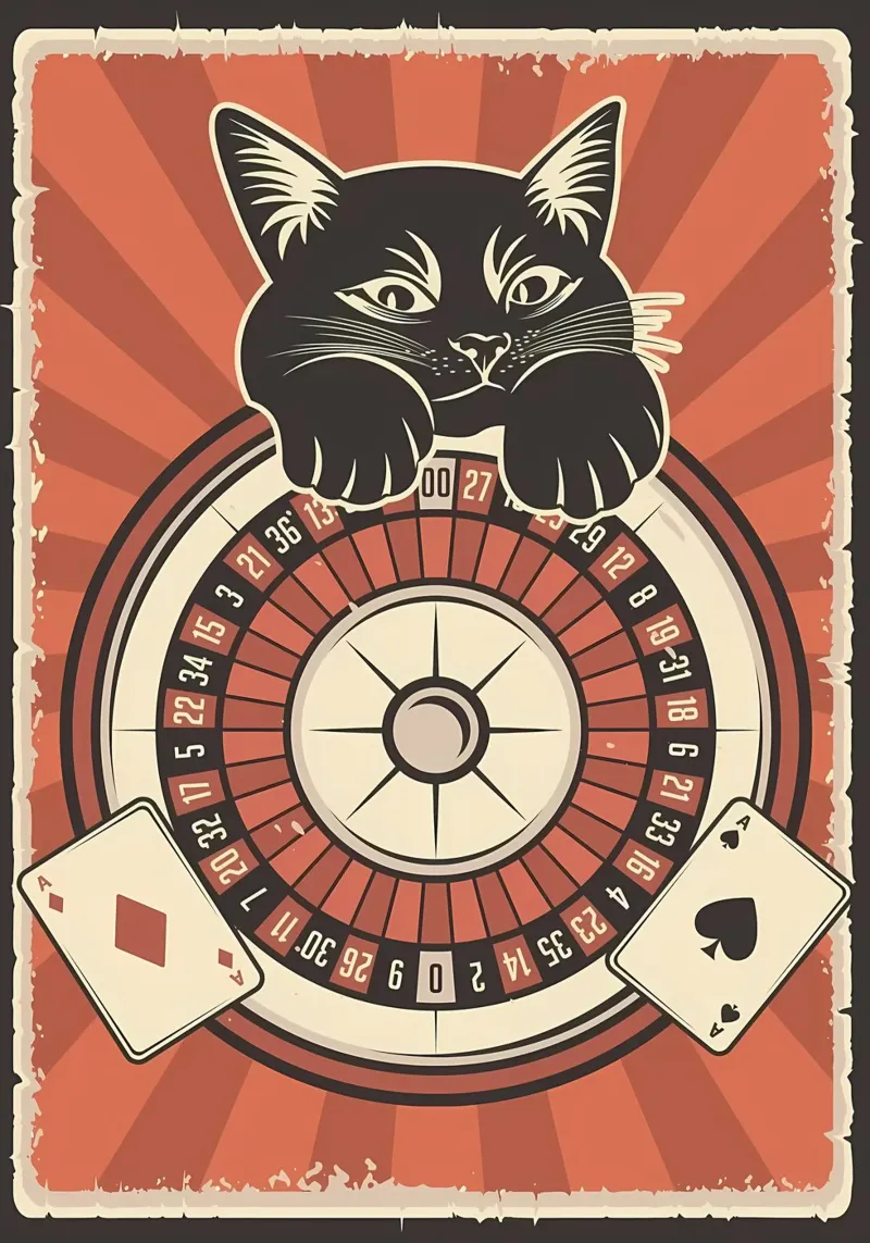 Cat Roulette Wheel backlit film by Monique A Hooper