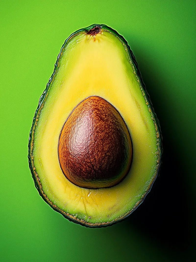 Avocado su sfondo verde alluminio dibond da Spice & Style